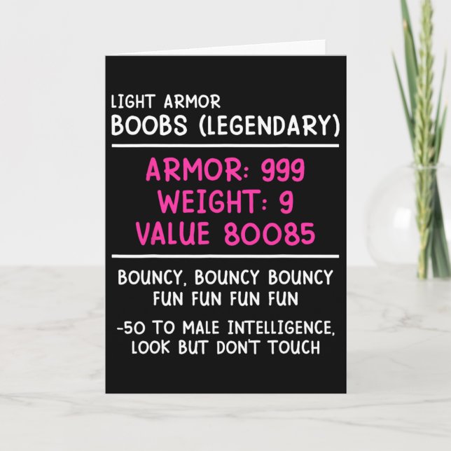 Gamer Breast (legendary) Video Player Gaming Girl  Kort (Framsida)