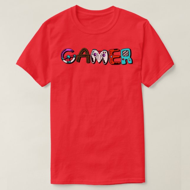 Gamer Brev T Shirt (Design framsida)