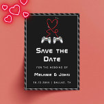 Gamer Bröllop Geek Kärlek Romantic Player 1 2 Funn Spara Datumet<br><div class="desc">Överraska dina gäster med den här roligten Spara datumkorten med romantisk spelbild. Lägg enkelt till informationen genom att klicka på alternativet "Anpassa den här mallen".</div>