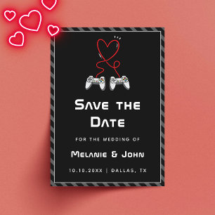 Gamer Bröllop Geek Kärlek Romantic Player 1 2 Funn Spara Datumet