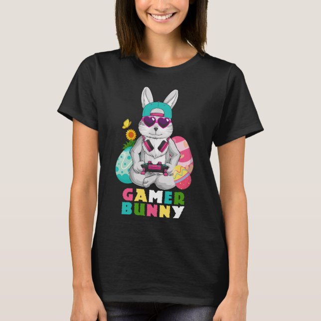 Gamer Bunny Cute Påsk Video Game Boys Pul T Shirt (Framsida)
