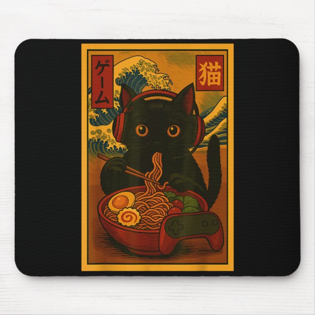 Gamer Cat Eating Ramen Japanese Style  Musmatta (Framsidan)