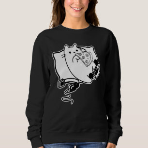 Gamer Cat Girl Boy Loading Pizza Headset och Pad T Shirt