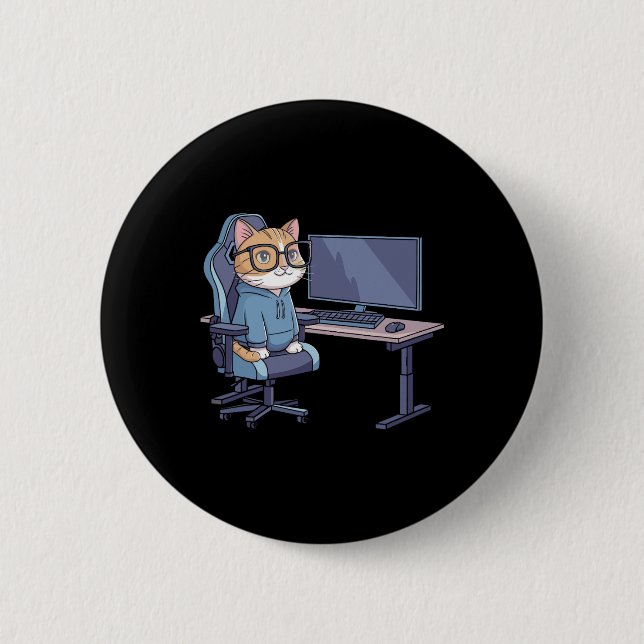 Gamer Cat Squad Funny Meme 1  Knapp (Framsida)
