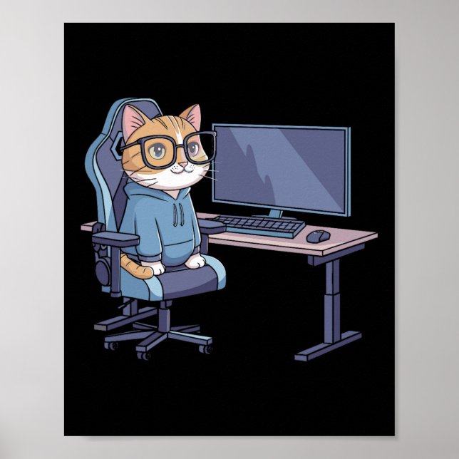 Gamer Cat Squad Funny Meme 1  Poster (Framsidan)