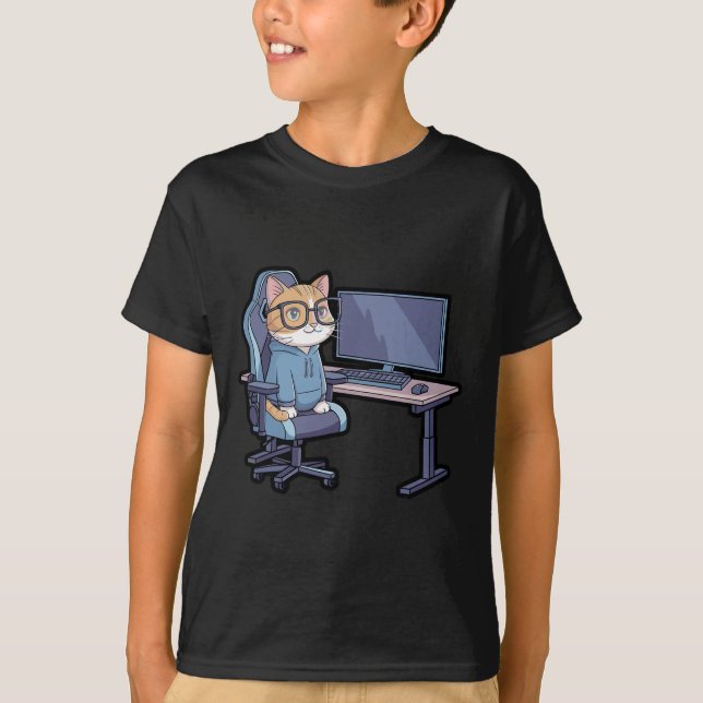 Gamer Cat Squad Funny Meme  T Shirt (Framsida)