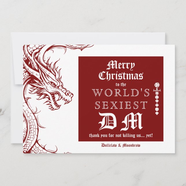 Gamer Celtic Dragon DND RPG DM-jul Julkort (Framsida)