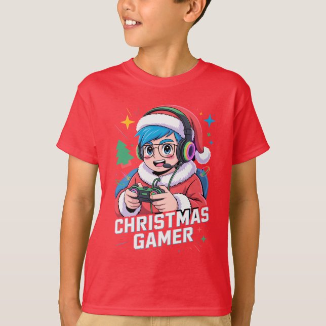 Gamer Christmas Gifts Cool Kids Holiday Gamer  T Shirt (Framsida)