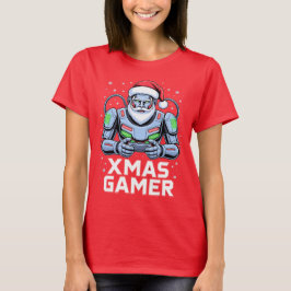 Gamer Christmas Gifts Cyber Santa Robot Xmas Gamer T Shirt