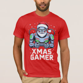 Gamer Christmas Gifts Cyber Santa Robot Xmas Gamer T Shirt