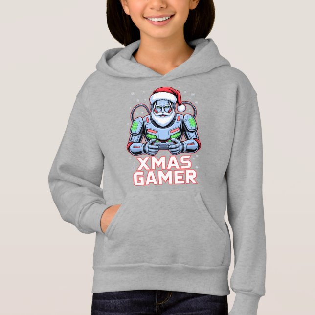 Gamer Christmas Gifts Cyber Santa Robot Xmas Gamer T Shirt (Framsida)