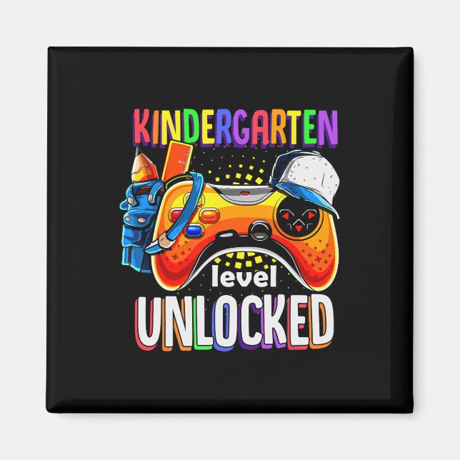 Gamer Ck Till Skolan Gamepad Förskola Nivå Upplåst Magnet (Framsidan)
