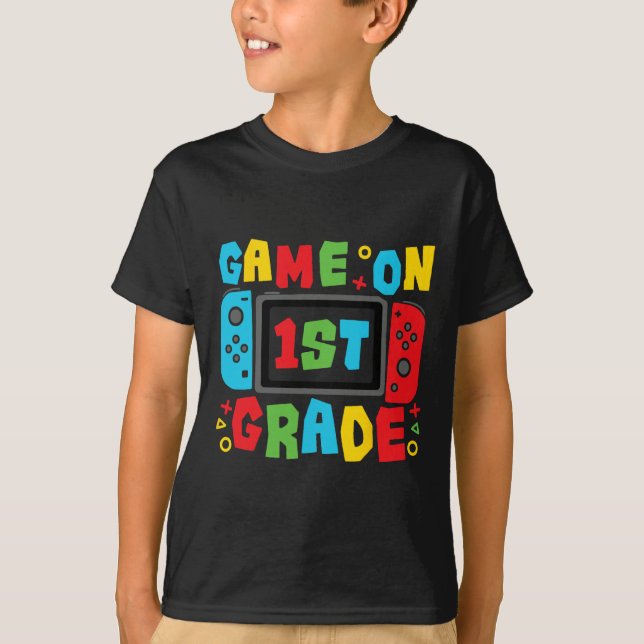 Gamer Ck To School First Day Grade Team 1st Grade  T Shirt (Framsida)