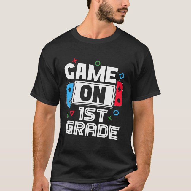 Gamer Ck To School Funny Game 1st Grade Kids Boys  T Shirt (Framsida)