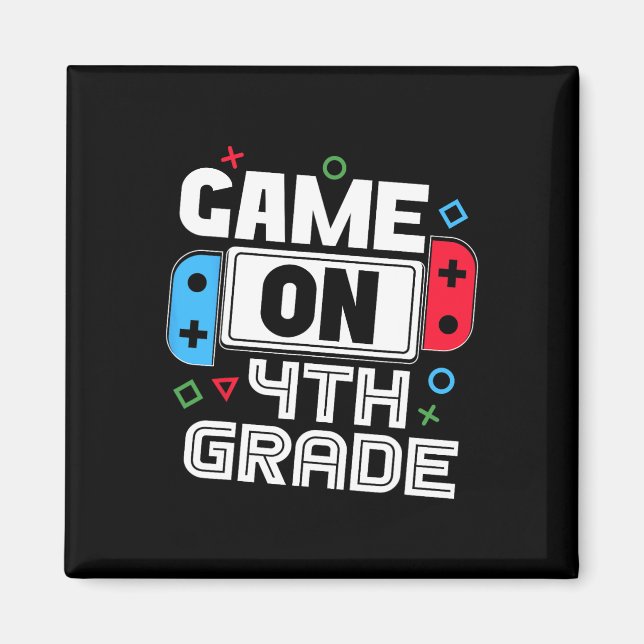 Gamer Ck To School Funny Game 4th Grade Kids Boys  Magnet (Framsidan)