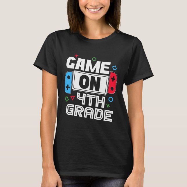 Gamer Ck To School Funny Game 4th Grade Kids Boys  T Shirt (Framsida)
