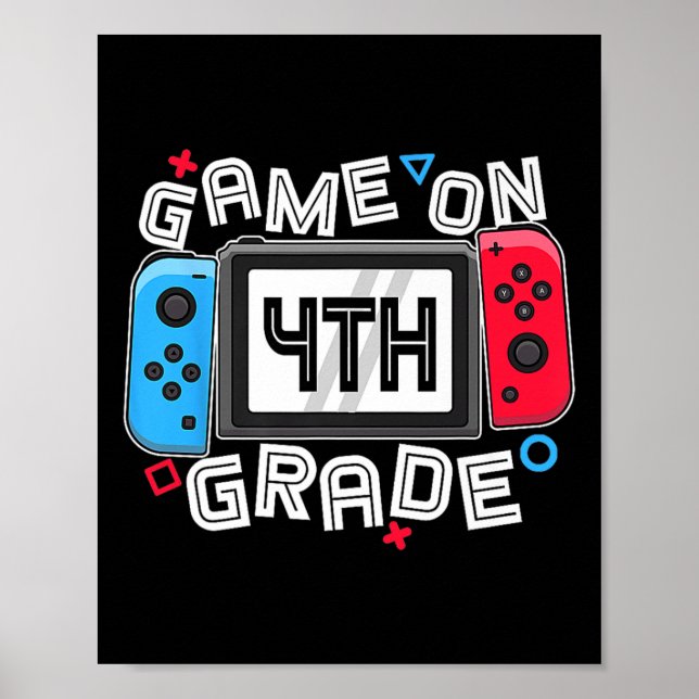 Gamer Ck To School Funny Game On 4th Grade Kids Bo Poster (Framsidan)
