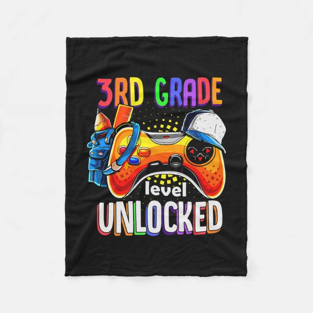 Gamer Ck To School Gamepad 3rd Third Grade Level U Fleecefilt (Framsidan)