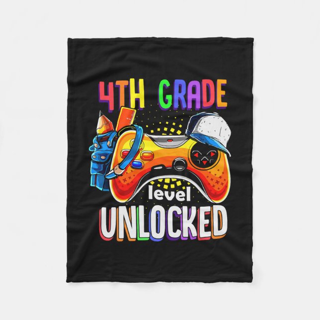 Gamer Ck To School Gamepad 4th Fourth Grade Level  Fleecefilt (Framsidan)