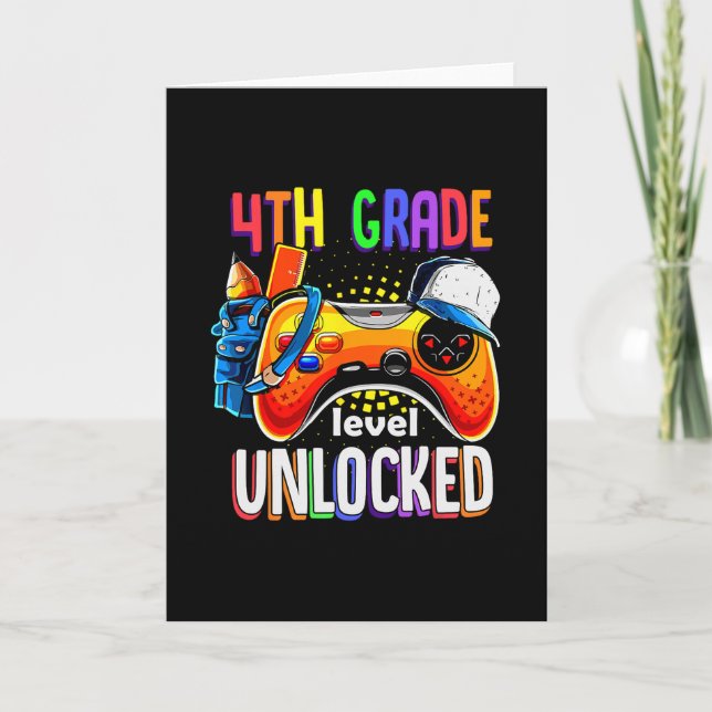 Gamer Ck To School Gamepad 4th Fourth Grade Level  Kort (Framsida)