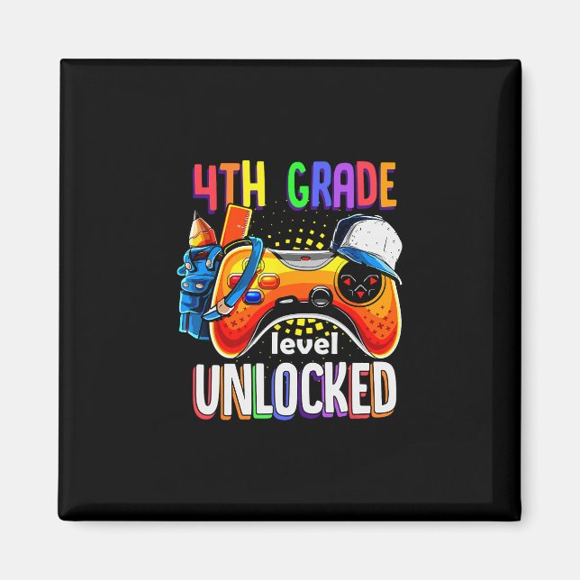 Gamer Ck To School Gamepad 4th Fourth Grade Level  Magnet (Framsidan)