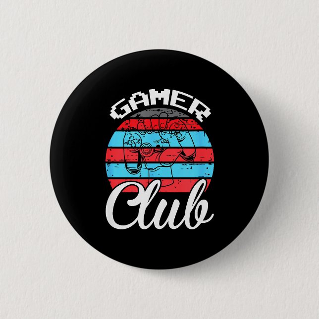 Gamer Club Funny Gaming Quotes Gift For Players  Knapp (Framsida)