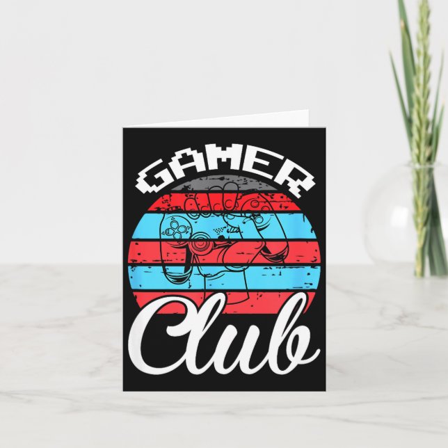 Gamer Club Funny Gaming Quotes Gift For Players  Kort (Framsida)