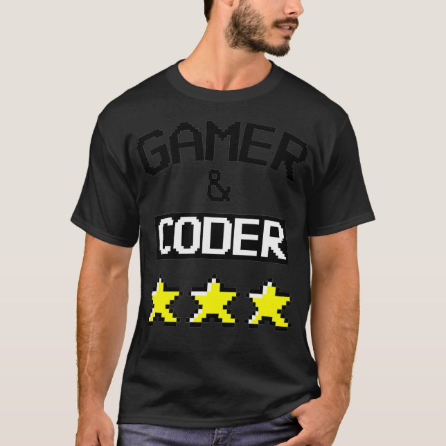GAMER  CODER Gaming  Coding  T Shirt (Framsida)