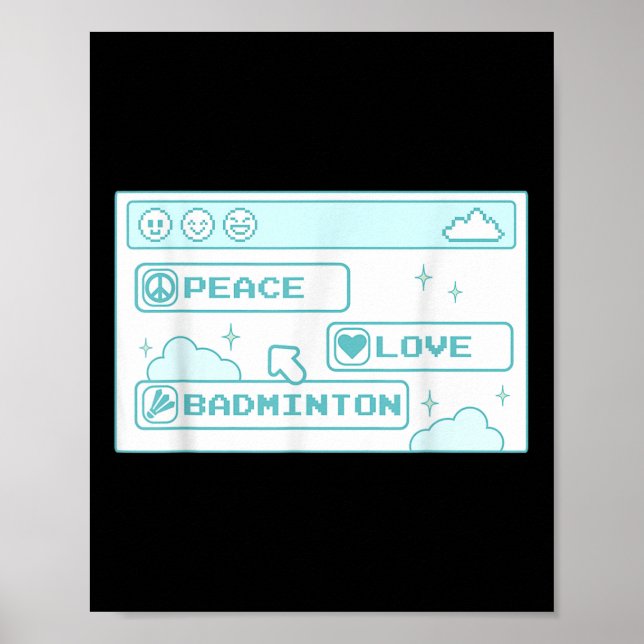 Gamer Computer Geek Pc Nerd Coola Peace Kärlek Bad Poster (Framsidan)