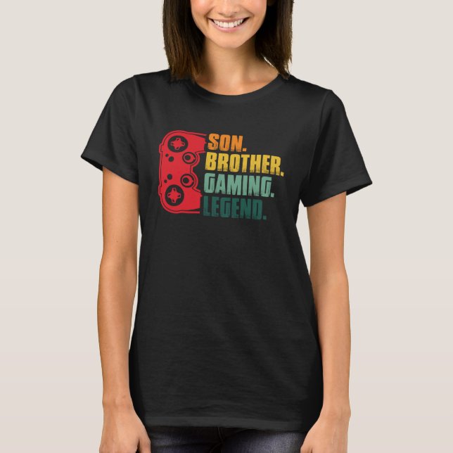 Gamer  Controller Gaming Son Brother Playing Sarca T Shirt (Framsida)