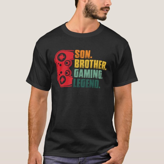 Gamer  Controller Gaming Son Brother Playing Sarca T Shirt (Framsida)