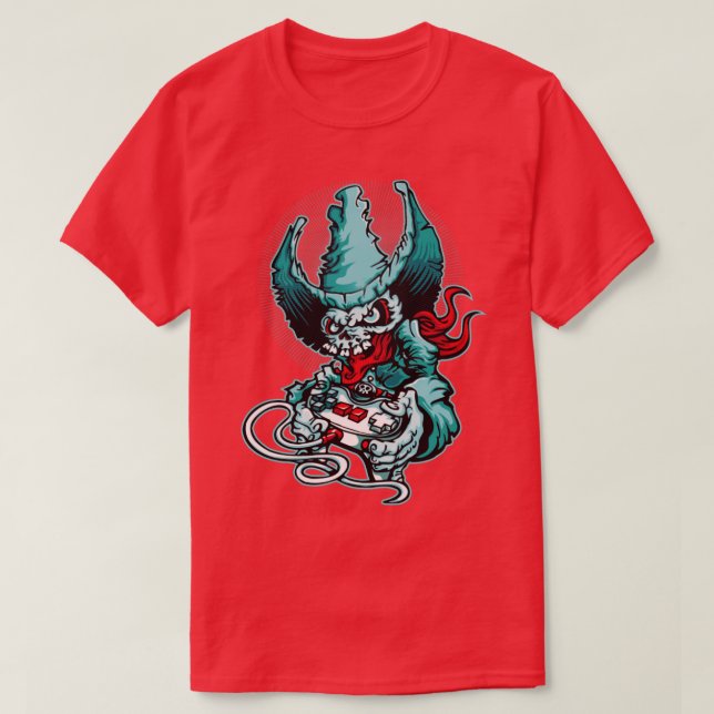 Gamer Cowboy Skeleton T Shirt (Design framsida)