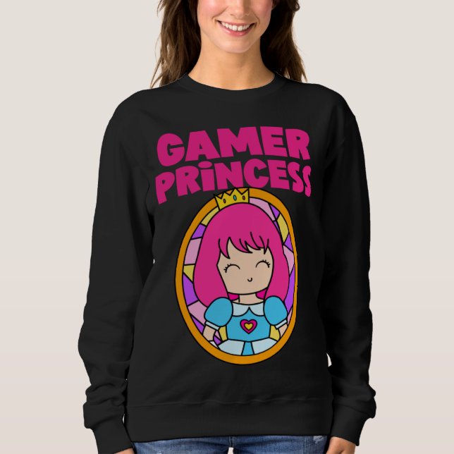 Gamer Cute Princess Video Game  For Her T Shirt (Framsida)