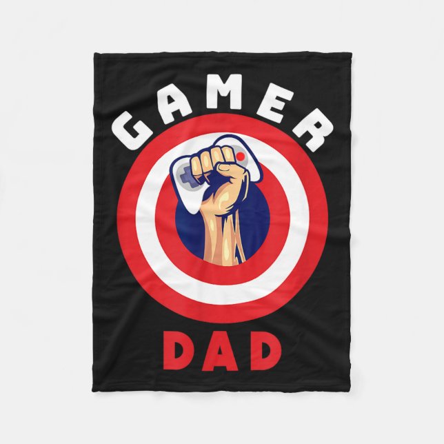 Gamer Dad Funny Gaming Quotes Cool Fathers Gift  Fleecefilt (Framsidan)