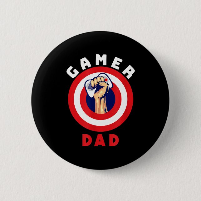 Gamer Dad Funny Gaming Quotes Cool Fathers Gift  Knapp (Framsida)