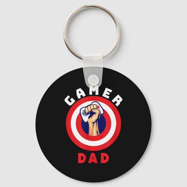 Gamer Dad Funny Gaming Quotes Cool Fathers Gift  Nyckelring (Framsida)