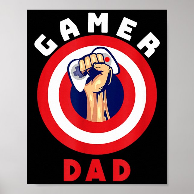Gamer Dad Funny Gaming Quotes Cool Fathers Gift  Poster (Framsidan)