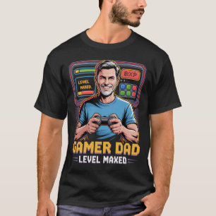 Gamer Dad T-shirt Nivå Maxad för dataspelsälskare