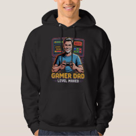 Gamer Dad T-shirt Nivå Maxad för dataspelsälskare Hoodie