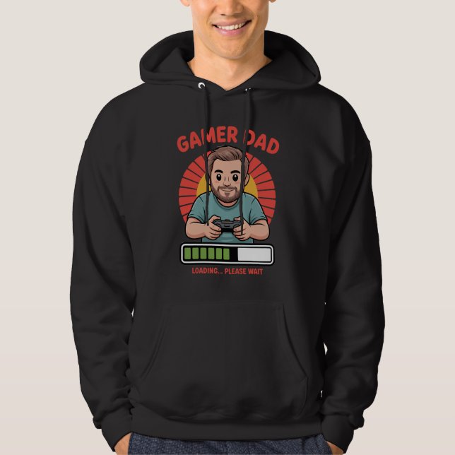 Gamer Dad tshirt for video game lovers and fathers Hoodie (Framsida)