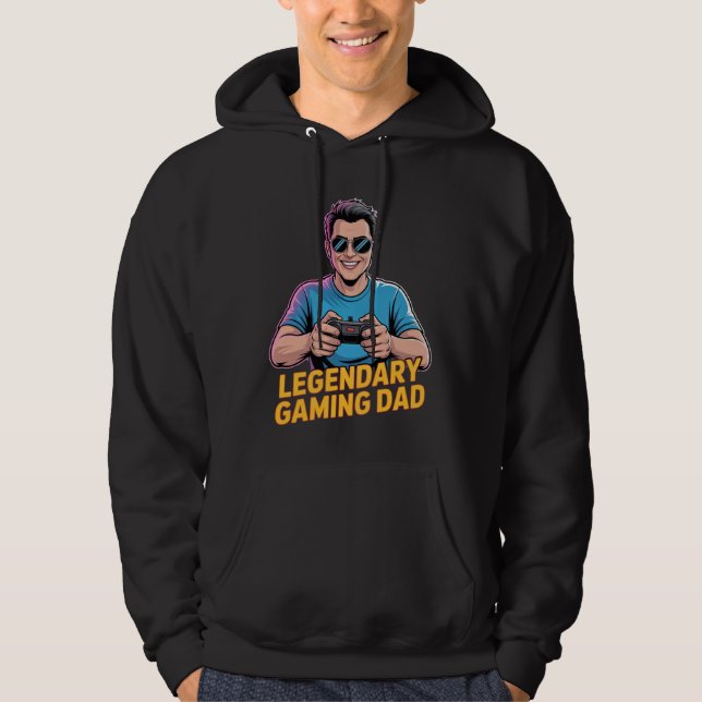 Gamer dad tshirt Legendary Gamer Dad Hoodie (Framsida)