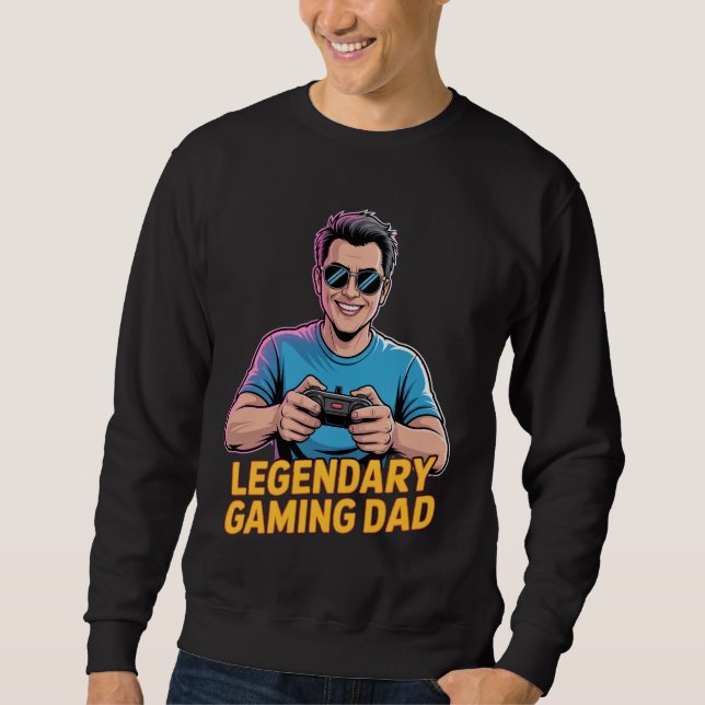 Gamer dad tshirt Legendary Gamer Dad Lång Ärmad Tröja (Framsida)