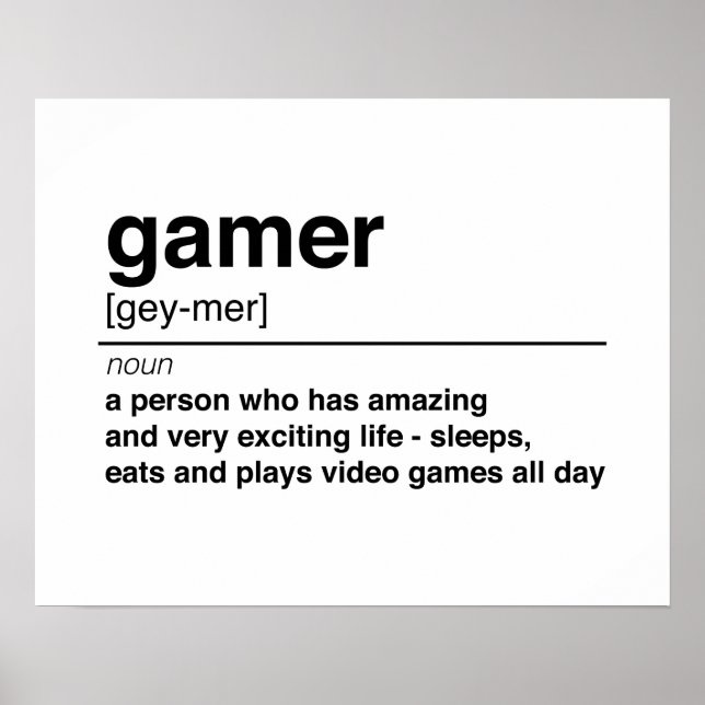 Gamer definition poster (Framsidan)