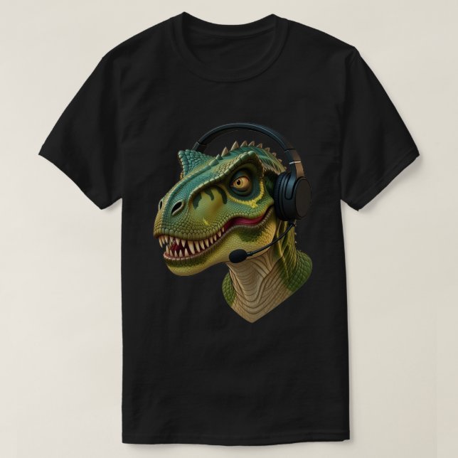 Gamer Dinosaur T Shirt (Design framsida)