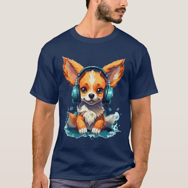 Gamer Dog Shiba Inu Gaming Playing Video Games gir T Shirt (Framsida)