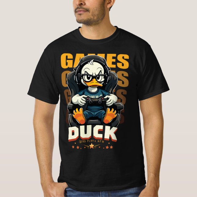 Gamer Duck Chill Vibes T-Shirt (Framsida)