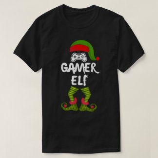 Gamer Elf Christmas Gaming Design T Shirt