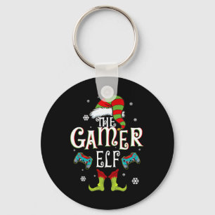 Gamer Elf-familjen - matchande julgruppsgåva - Rol Nyckelring