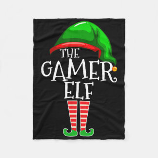 Gamer Elf-familjens matchande gruppjulklapp vid Fleecefilt