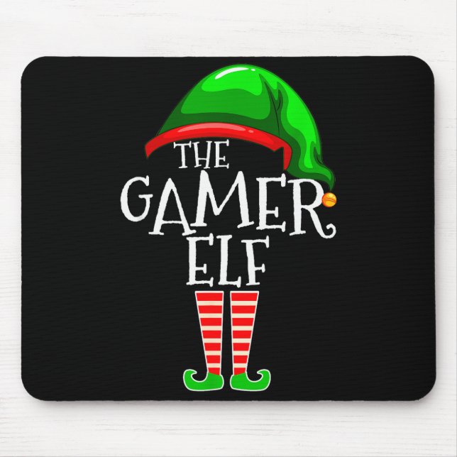 Gamer Elf Family Matching Group Christmas Video Ga Musmatta (Framsidan)